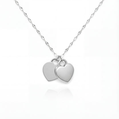 Heart Urn Necklace — Personalized 14K Gold–Plated Double Heart Cremation Pendant