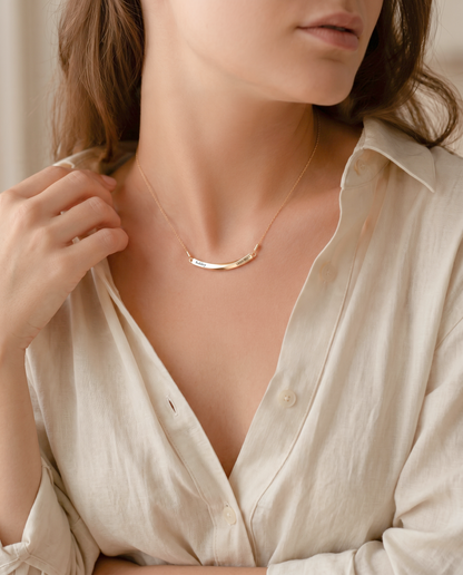 The Curved Bar Urn Necklace