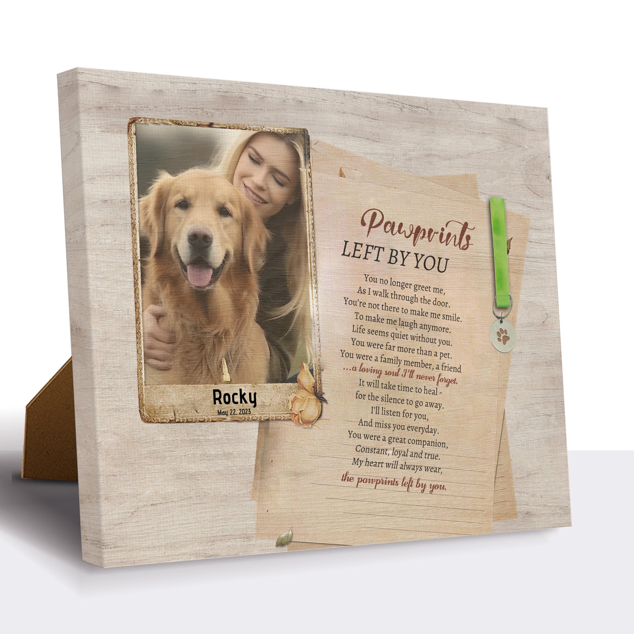 Pawprints Left By You, Hang and Place - Personalized Pet Memorial Print