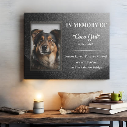 Pet Gravestone Canvas - Personalized Canvas Print Pet Memorial