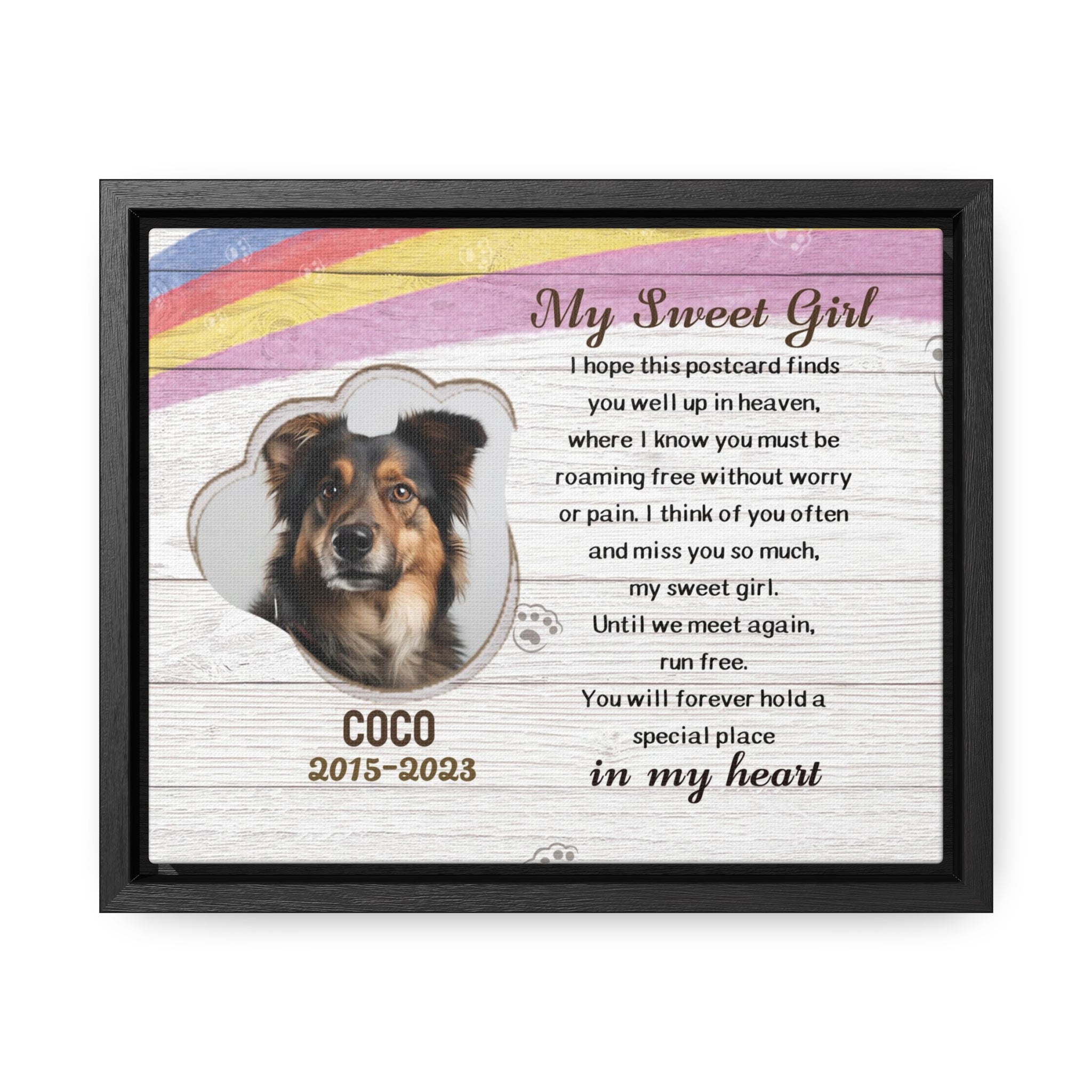 My Sweet Girl - Personalized Canvas Print Pet Memorial
