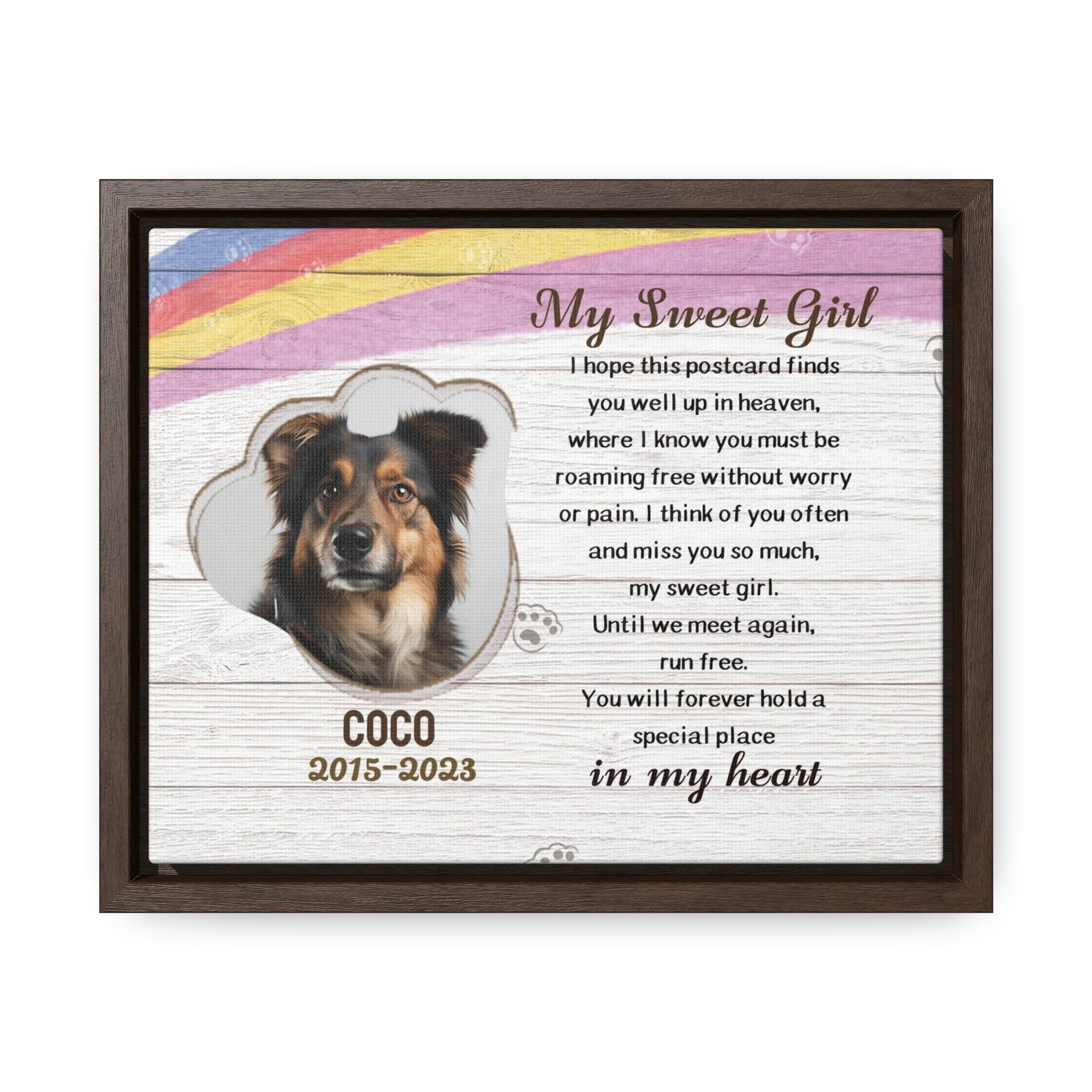 My Sweet Girl - Personalized Canvas Print Pet Memorial